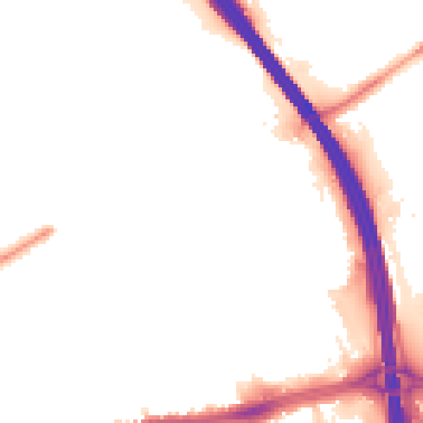 Night-time road noise heatmap for LU4 0EG