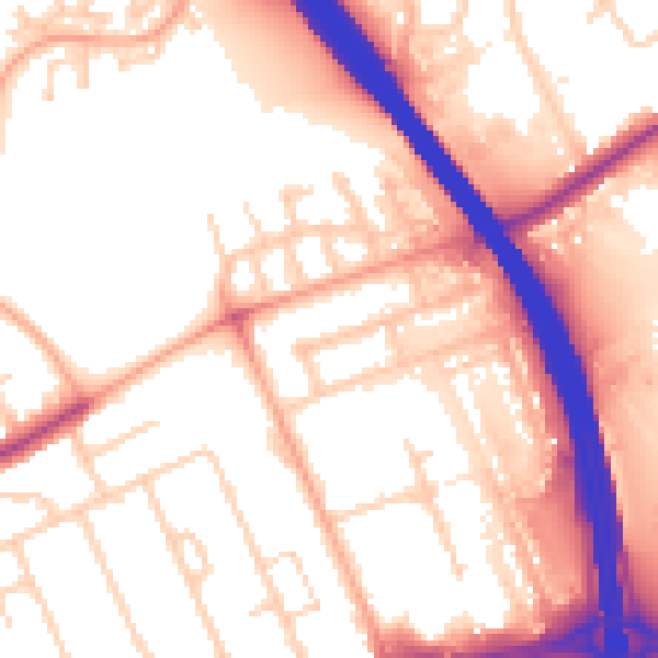 Daytime road noise heatmap for LU4 0EH