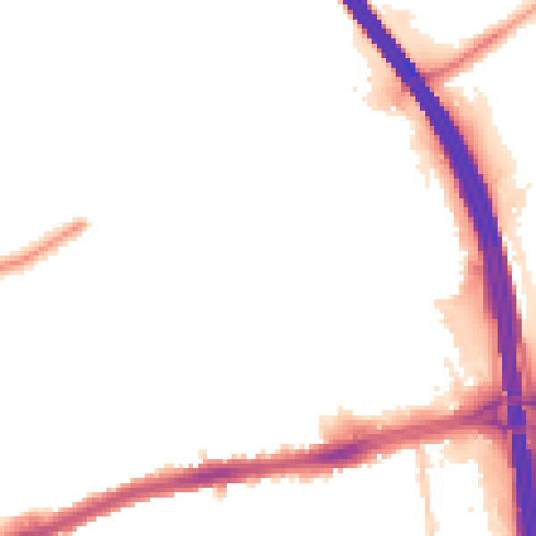 Night-time road noise heatmap for LU4 0EP