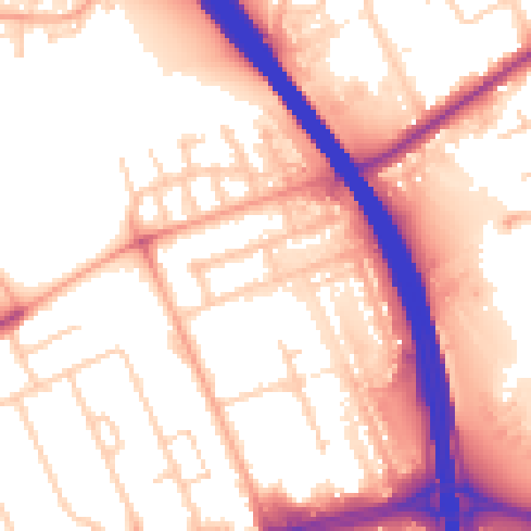 Daytime road noise heatmap for LU4 0EQ