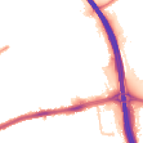 Night-time road noise heatmap for LU4 0ET