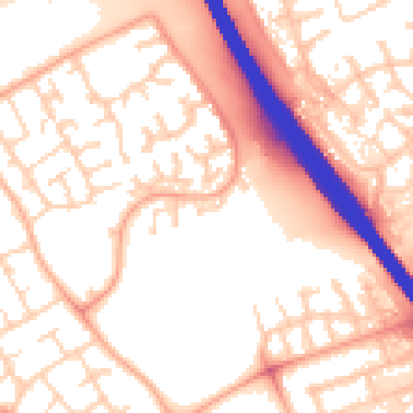 Daytime road noise heatmap for LU4 0HB