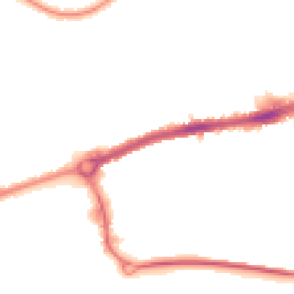 Night-time road noise heatmap for LU4 0JH