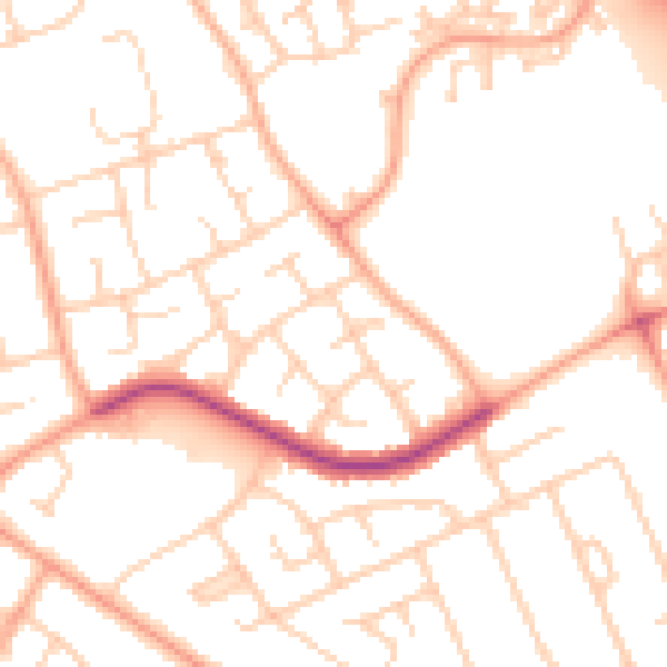 Daytime road noise heatmap for LU4 0NX