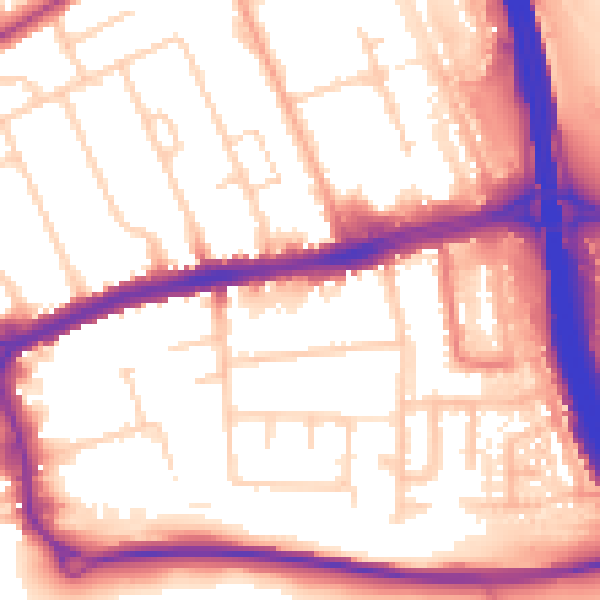 Daytime road noise heatmap for LU4 0PB
