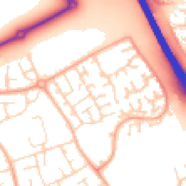 Daytime road noise heatmap for LU4 0UU