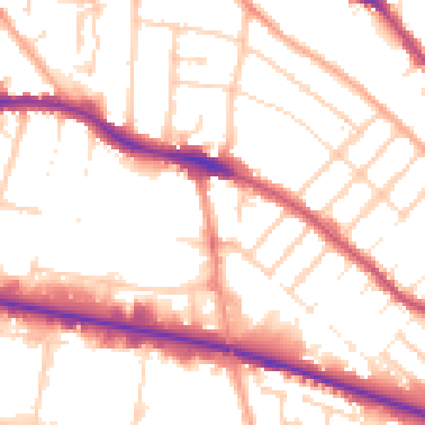Daytime road noise heatmap for LU4 8EH