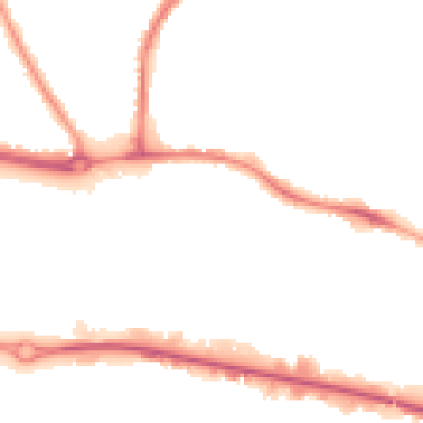 Night-time road noise heatmap for LU4 8EX