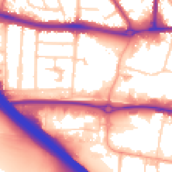 Daytime road noise heatmap for LU4 8FA