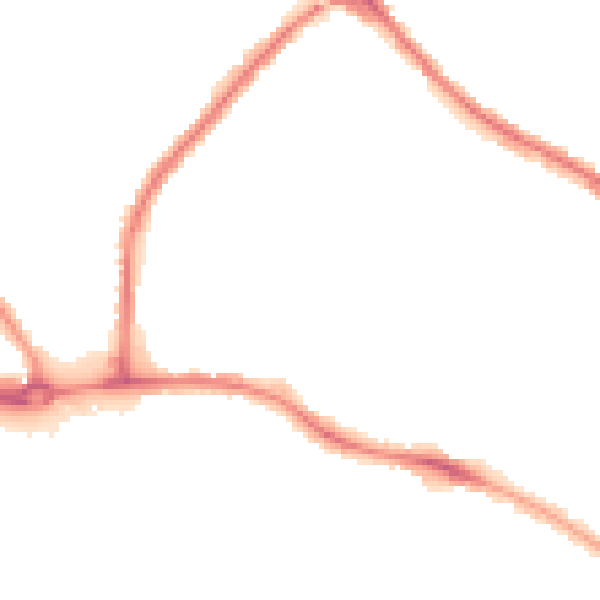 Night-time road noise heatmap for LU4 8FY
