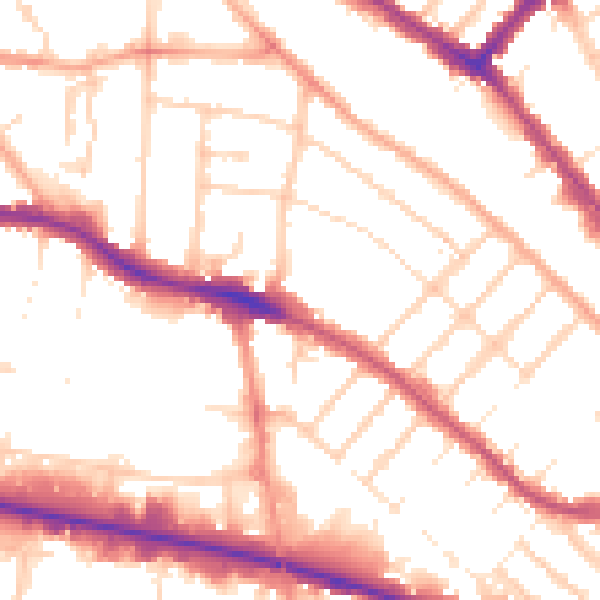 Daytime road noise heatmap for LU4 8JF
