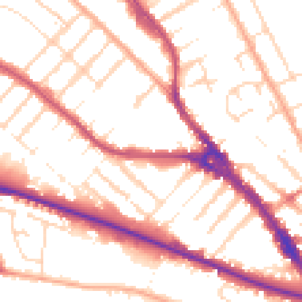 Daytime road noise heatmap for LU4 8JL