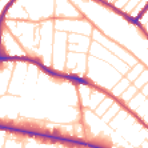 Daytime road noise heatmap for LU4 8LH