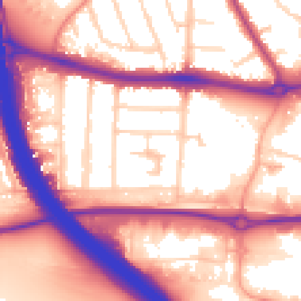 Daytime road noise heatmap for LU4 8QQ