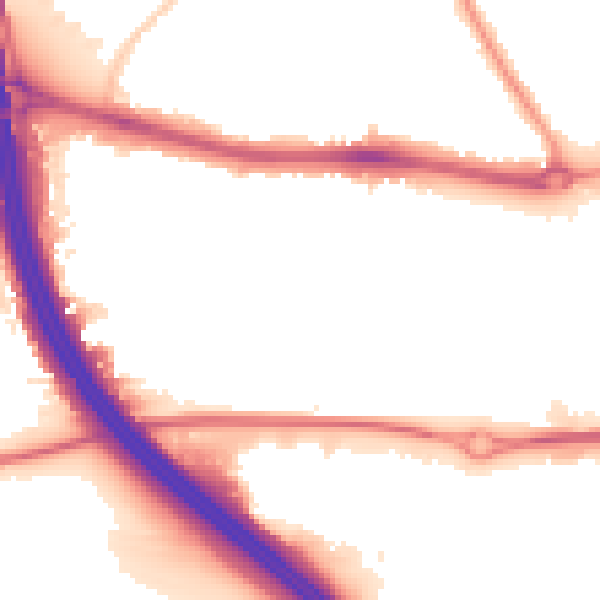 Night-time road noise heatmap for LU4 8QQ