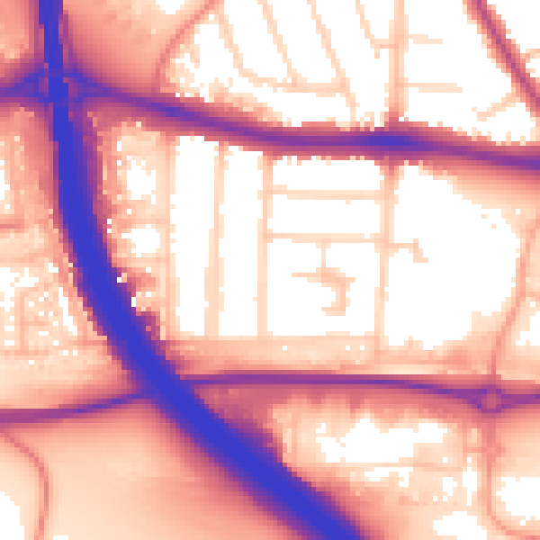 Daytime road noise heatmap for LU4 8QU