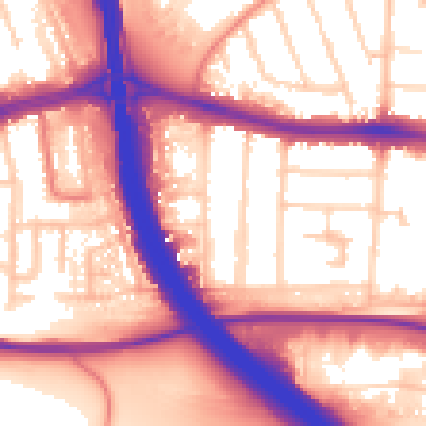 Daytime road noise heatmap for LU4 8RA