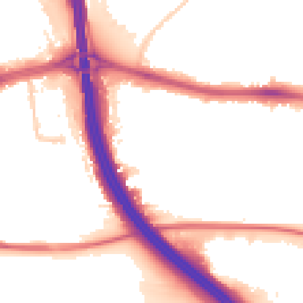 Night-time road noise heatmap for LU4 8RA
