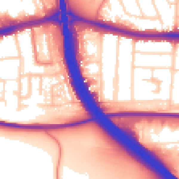 Daytime road noise heatmap for LU4 8RD