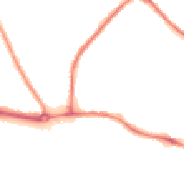Night-time road noise heatmap for LU4 8RR