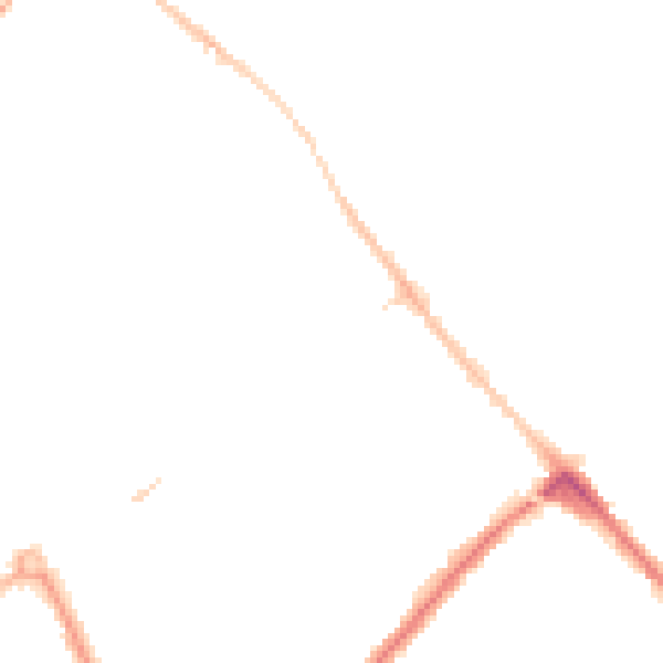 Night-time road noise heatmap for LU4 9DD