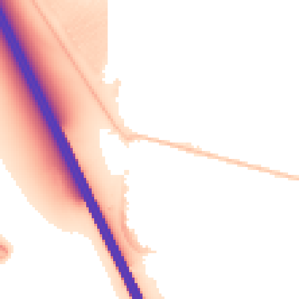 Night-time road noise heatmap for LU4 9DU