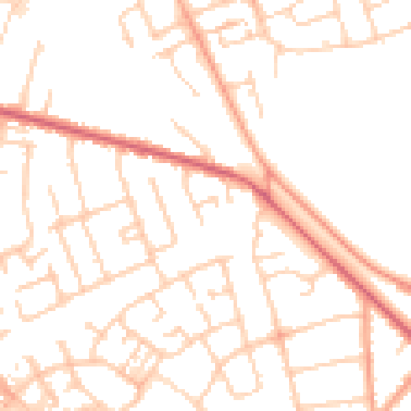 Daytime road noise heatmap for LU4 9EH