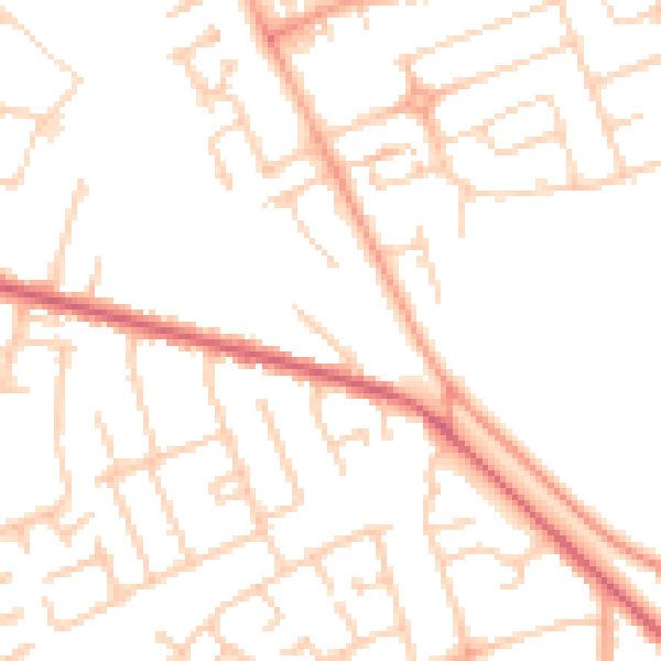 Daytime road noise heatmap for LU4 9EQ