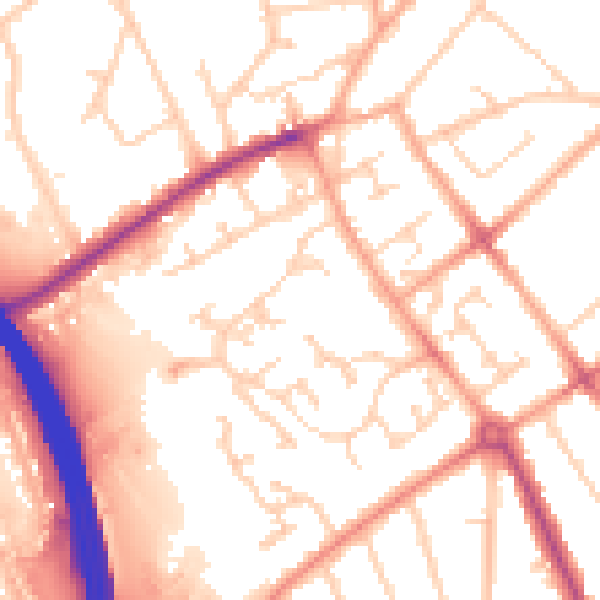 Daytime road noise heatmap for LU4 9FF