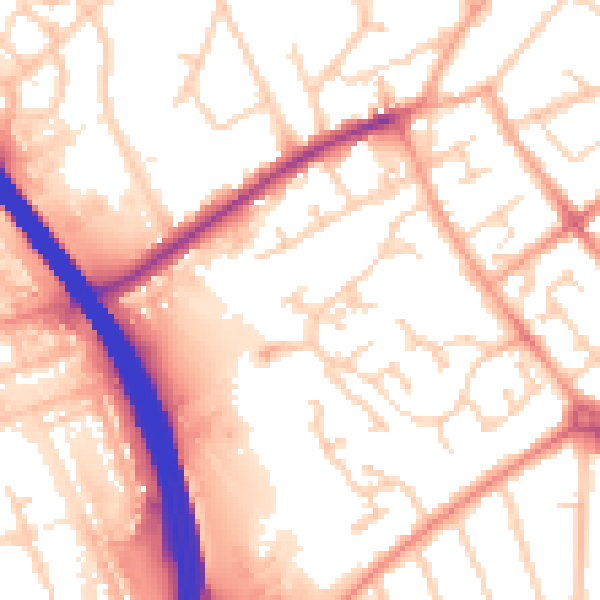 Daytime road noise heatmap for LU4 9FH