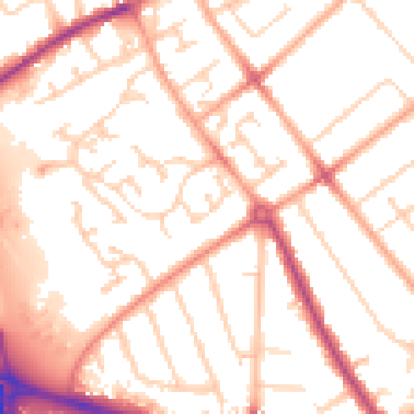 Daytime road noise heatmap for LU4 9FR