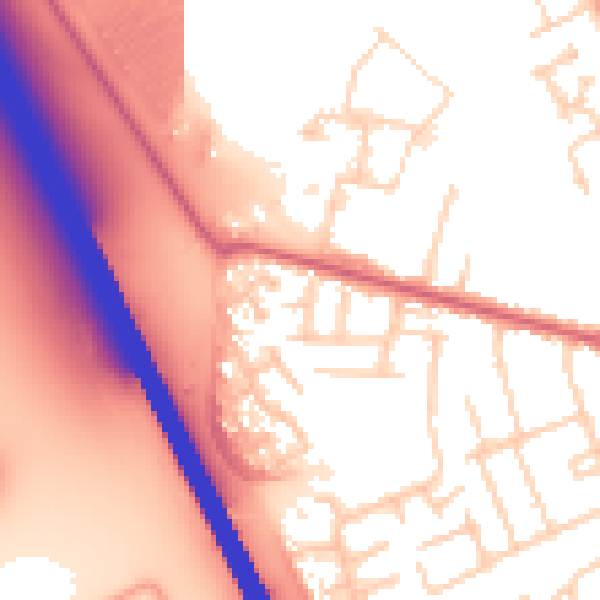 Daytime road noise heatmap for LU4 9HG