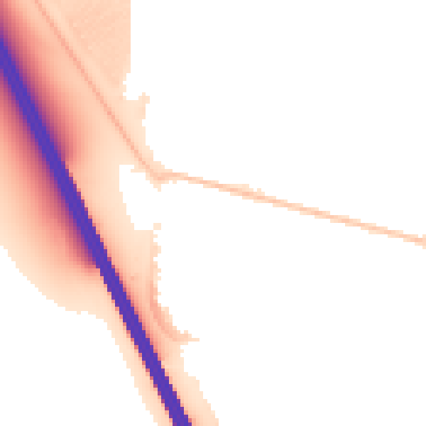 Night-time road noise heatmap for LU4 9HG