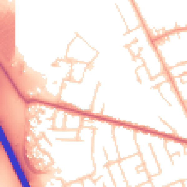 Daytime road noise heatmap for LU4 9HH