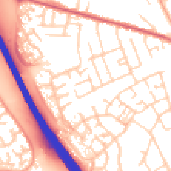 Daytime road noise heatmap for LU4 9HN