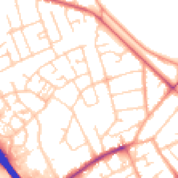 Daytime road noise heatmap for LU4 9HP