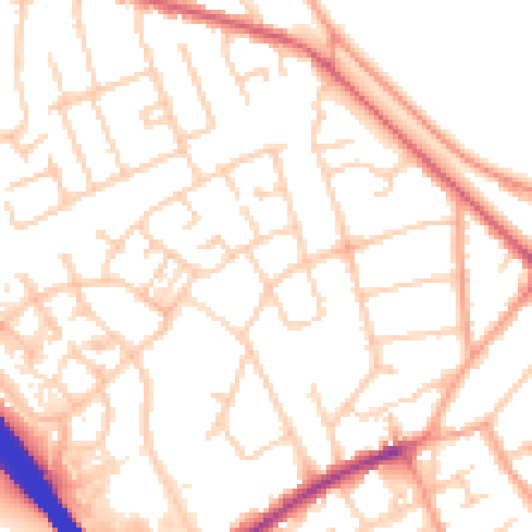 Daytime road noise heatmap for LU4 9HT