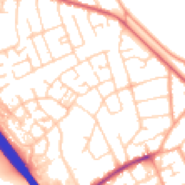 Daytime road noise heatmap for LU4 9HY