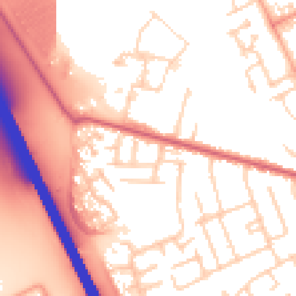 Daytime road noise heatmap for LU4 9JS