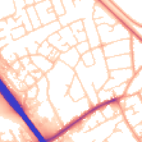 Daytime road noise heatmap for LU4 9LD