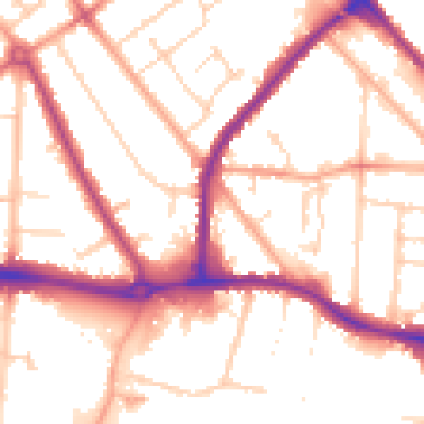 Daytime road noise heatmap for LU4 9RP