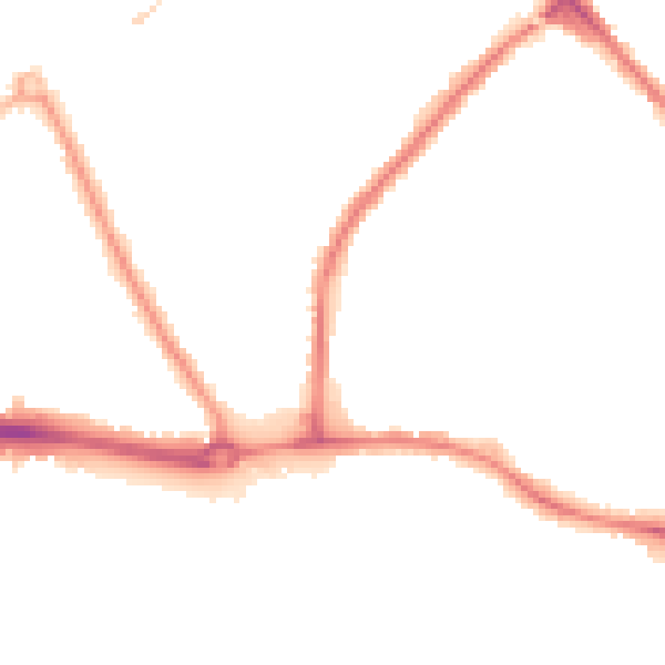Night-time road noise heatmap for LU4 9RP