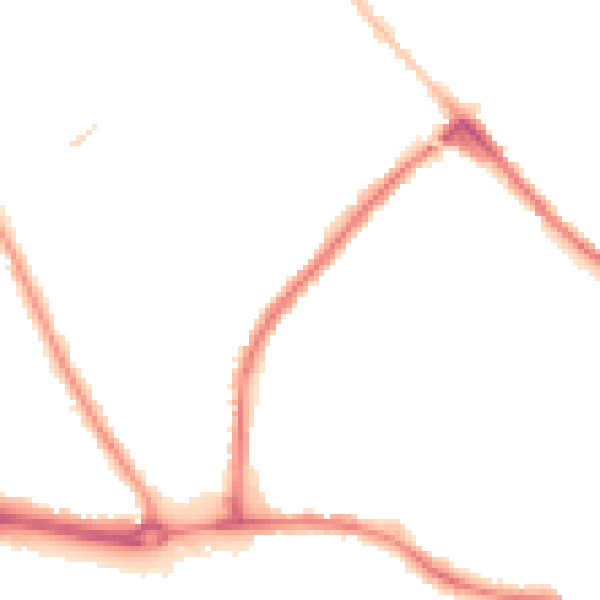 Night-time road noise heatmap for LU4 9RR