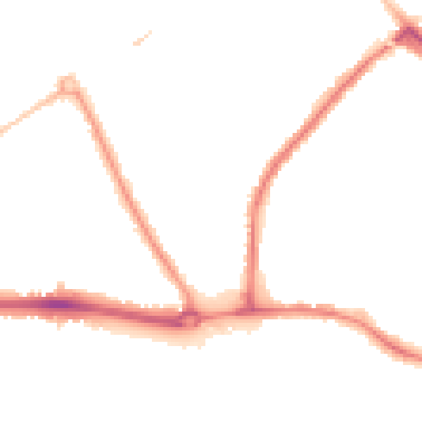 Night-time road noise heatmap for LU4 9SF