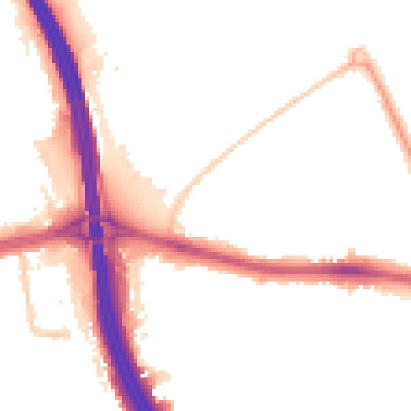 Night-time road noise heatmap for LU4 9TF