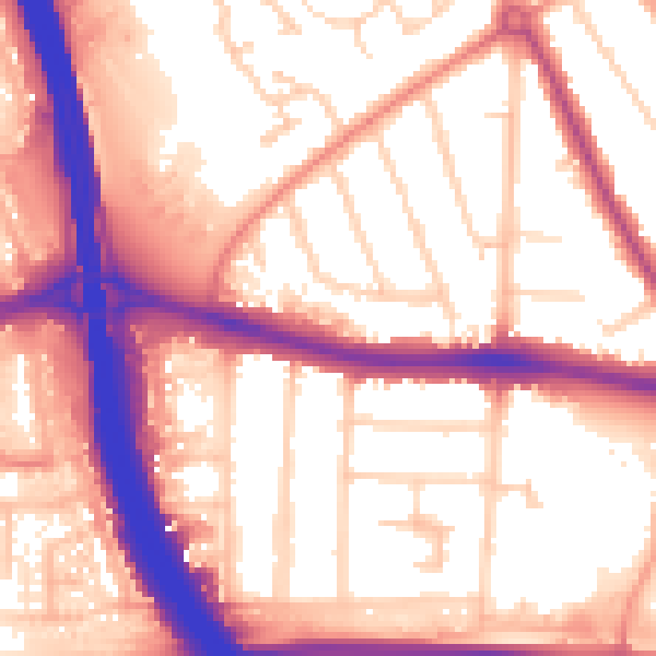 Daytime road noise heatmap for LU4 9TP