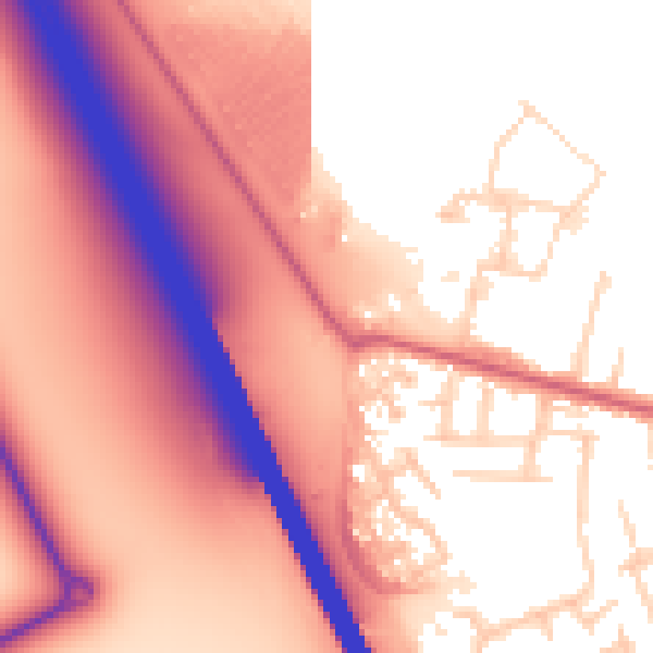 Daytime road noise heatmap for LU4 9TS