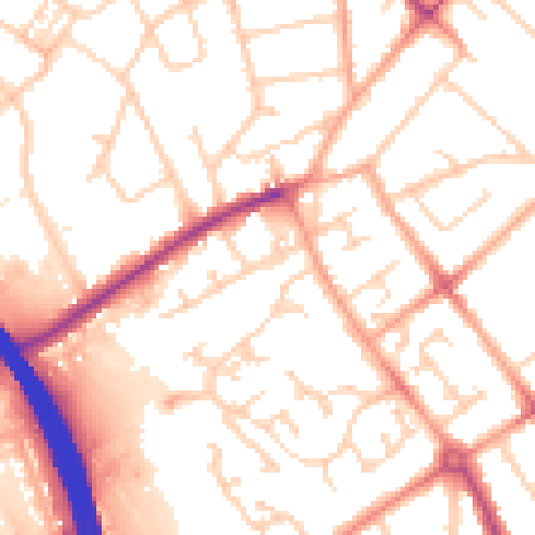 Daytime road noise heatmap for LU4 9TY
