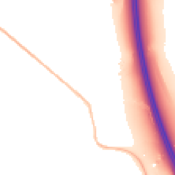 Night-time road noise heatmap for LU4 9UL