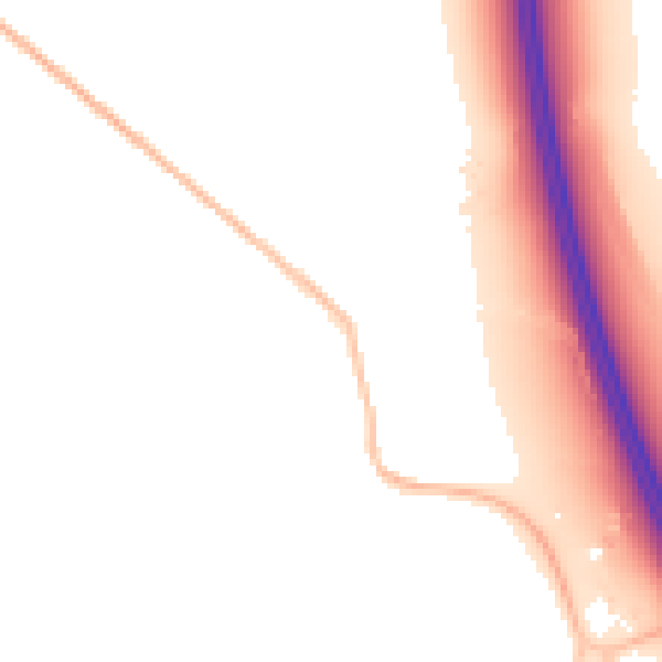 Night-time road noise heatmap for LU4 9UN